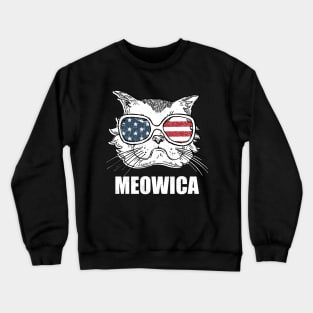 Meowica Patriotic Graphic Tees for 4th of July and Summer Crewneck Sweatshirt